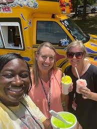 The teachers and students loved the visit from the Snowie shaved ice truck  yesterday!!