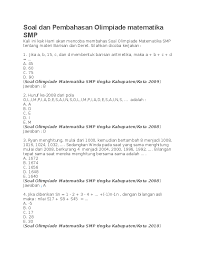 Pembahasan soal osn guru matematika smp 2012 tingkat provinsi.pdf. Doc Soal Dan Pembahasan Olimpiade Matematika Smp Miko Chin Academia Edu