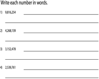 Large Numbers In Words Worksheets Millions