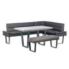 No need to be glued to a unit chair that can only be used by one person. Caspian Grey Fabric Left Hand Corner Bench Dining Set