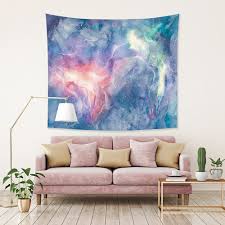 This is an ideal method for a lighter panel that looks best when it can flow. Colorful Cloud Girl Bedside Tapestry Bedroom Background Wall Decoration Tablecloth Curtain Hang Cloth Tapestry Aliexpress