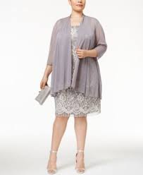 R M Richards Plus Size Lace Dress With Sheer Chiffon Jacket Macys Com Plus Size Formal Dresses Plus Size Lace Dress Dresses