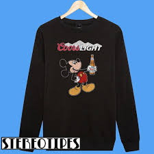 Mickey Mouse Coors Light Sweatshirt Sweatshirts Printed Sweatshirts Mickey Mouse