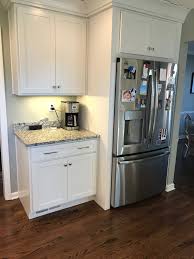 Kitchen Remodel Ge Standard Depth Stainless Steel Refrigerator Refrigerator Cabinet White Cabinets Sf Real Gra Kitchen Refrigerator Cabinet Kitchen Remodel