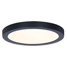 Falls between a flush mount fixture and a chandelier in style and hangs approximately 4 to 8 from the ceiling. Canarm Led Flushmount Ceiling Light Round 15 W 11 In Metal Acrylic Matte Black Rona