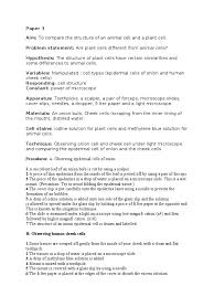 Cells of plant or animal tissue. Paper 3 Onion Cell Biology