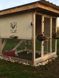 My Cute And Safe Chicken Coop 8x8x8 Contractors Cloth Foundation And Second Level Of The Floor Complete With Motion Sensor Lights Outdoor Decor Light Sensor