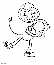Bendy looks like a devil, he always has a wide grin with teeth on his face, but in reality, the character is not that friendly. Get This Bendy And The Ink Machine Coloring Pages Free Bendy Dancing Happily