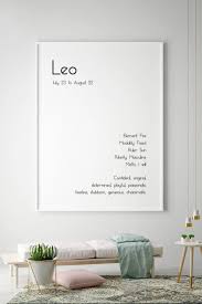 Leo Star Sign Leo Zodiac Leo Art Print Zodiac Art Print Zodiac Etsy Leo Zodiac Typography Wall Art Room Signs