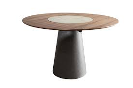 Stylish Design Furniture Modrest Alanna Modern Round Walnut Dining Table W Lazy Susan 536 00 Http Www Styl Round Dining Table Table Walnut Dining Table