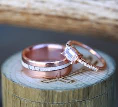 Women S Morganite Wedding Ring Men S Antler Wedding Band Available In 14k Rose Gold Stagh Morganite Wedding Rings Mens Wedding Rings Rose Engagement Ring