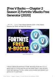 Fortnite battle royale online generator can be used to get unlimited fortnite battle royale v bucks on your game account. Free V Bucks Chapter 2 Season 2 Fortnite Vbucks Free Generator 2020 Flip Book Pages 1 6 Pubhtml5