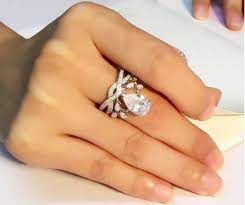 Wedding Rings Sterling Silver Engagement Rings With Real In Fake Diamon Diamond Wedding Bands Stackable Sterling Silver Wedding Rings Diamond Wedding Band Sets