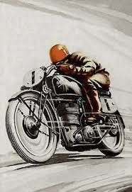 Classic Racing Poster Vintage Motorcycle Art Vintage Motorcycle Posters Motorcycle Artwork