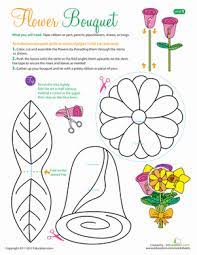 Printable Flowers Make A Bouquet Worksheet Education Com Free Printable Kids Craft Making A Bouquet Mothers Day Crafts