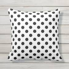 Black And White Polka Dot Outdoor Cushions Black Polka Dots On White Background Throw Pillow Zazzle Com Throw Pillows Pillows Black Polka Dot