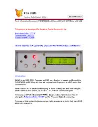 Bagian ini akan menerangkan tentang dummy load, vswr dan power meter. Foxdelat Pic18f4550 Dual Channel Swr Meter Manualzz