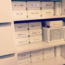 ダイソーの粘土ケースで整理整頓 家族みんなが使うからオシャレなラベルもなし 英語もなし シンプルに仕上げました locker storage storage diy