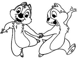 Mickey mouse christmas coloring pages. Happy Chip And Dale Coloring Page Coloring Sun
