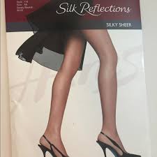 hanes silk reflections control top pantyhose nwt