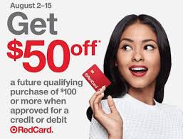 Boost mobile prepaid card (email delivery). New Target Redcard Applicants Can Save 50 Off A Future Purchase Of 100 Or More Savings Beagle