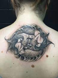 Yin Yang With Mermaids And Gemini Sign Tattoo Mermaid Ink Gemini Tattoo Mermaid Tattoos Gemini Tattoo Designs