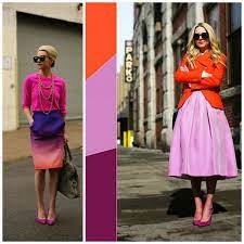 Fuchsia Farbe Bekleidung Mode Bunt Farbenkombination Schuhe Farbenfrohe Kleidung Outfit Mode