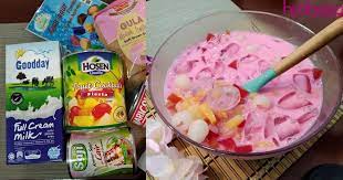 1 kaleng koktail 2 buah jeruk lemon, diambil airnya Sedap Yang Amat Menyegarkan Tekak Ini Resepi Buah Koktail Bandung Yang Wajib Dicuba Hijabista