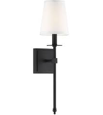 The rubbed bronze fixtures are paired with rubbed bronze shades. Savoy House 9 302 1 89 Monroe 1 Light 5 Inch Matte Black Sconce Wall Light