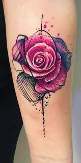 Sketchy Watercolor Rose Tattoo C Giorgia De Matteis Tattoo Artist Rose Tattoos Rose Tattoo Design Tattoo Designs Men