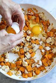 Skillet Sweet Potato Chicken Hash With Eggs Recipe Sweet Potato Skillet Sweet Potato Hash Sweet Potato