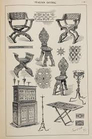 Italian Gothic Furniture Designs Large Antique Black White Print Interior Design Arts And Crafts Gothic Furniture Gothic Interior Antiques