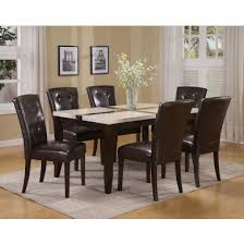 But now dining tables or full dining sets are becoming more diverse and faux marble is thanks to the marble top, this dining table is robust and full of character. Acme Justin White Faux Marble Top Dining Table Set In Espresso By Dining Rooms Outlet
