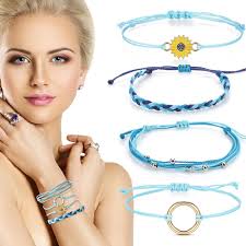 Yolev 4Pcs Bohe Woven Bracelet Handmade Braided Anklet Bracelets String  Rope Bracelets Adjustable Wax String Jewelry Boyfriend Girlfriend  Friendship Gifts : Amazon.co.uk: Fashion