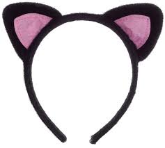 Black Cat Ears With Pink Headband For Costumes Black Cat Ears Headband Cat Ears Headband Black Cat Headband