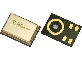 Un chip de la marca Infineon con un micrófono integrado