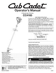 Cub Cadet Cc4165 User Manual 28 Pages