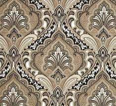 Fabric By The Yard Indoor Outdoor Grovedale Ebony Black Tan Paisley Paisley Print Fabric Outdoor Fabric Fabric Wall