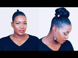 So, you only think of one bun when someone says low bun hairstyles? How To Sleek High Bun On Short Natural Hair Video Black Hair Information Natural Hair Styles Short Natural Hair Styles Hair Videos