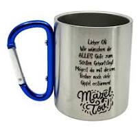 Personalisierter Camping Becher mit Karabiner