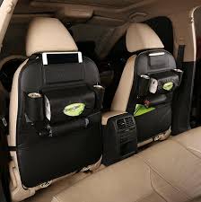 Jauto Pu Leather Car Seat Back Organizer Seat Back Kick Protectors For Kids Storage Bottles Tissu Car Seat Organizer Backseat Car Organizer Leather Car Seats