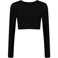 Black And White Crop Top Long Sleeve Sophia Dance Long Sleeve Wrap Front Crop Long Sleeve Ribbed Shirt Sleeves Cropped White Shirt