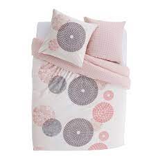 Parure de lit unie (13 collections). Parure De Lit Rose Flo En Coton 200x200cm Tex Home La Parure De Lit A Prix Carrefour