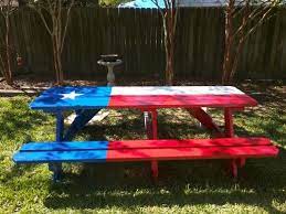 Texas Flag Picnic Table Picnic Table Picnic Table Modern Painted Picnic Tables