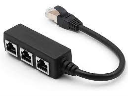 RJ45 Ethernet Splitter, RJ45 1 Male to 3 x Female LAN Ethernet Splitter  Adapter Cable Suitable Super Cat5, Cat5e, Cat6, Cat 7 LAN Ethernet Socket  Connector Adapter-Black in Pakistan for Rs. 2500.00 | OK Computers