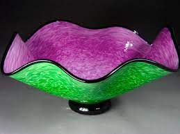 Hand Blown Glass Platter Bowl Glass Platters Hand Blown Glass Glass Blowing