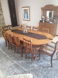 Your guests and you can focus on enjoying the conversation and your great food. Stunning 10 Seater Yellow And Blackwood Diningroom Table And 10 Riempie Chairs Junk Mail