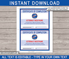 Free certificate templates from deped tambayan that you can use to make formal awards, awards for kids, awards for a tournament, school, recognition, and many more. Astronaut Training Certificate Template Printable Space Birthday Party Favors