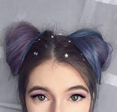 I M A Makeup Artist Now Werbung Da Verlinkung Spacebuns Alternativegirl Purplehair Hai Bun Hairstyles For Long Hair Kylie Hair Aesthetic Hair