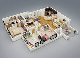 3 bedroom small apartment plan (richa gupta). 25 More 3 Bedroom 3d Floor Plans Architecture Design